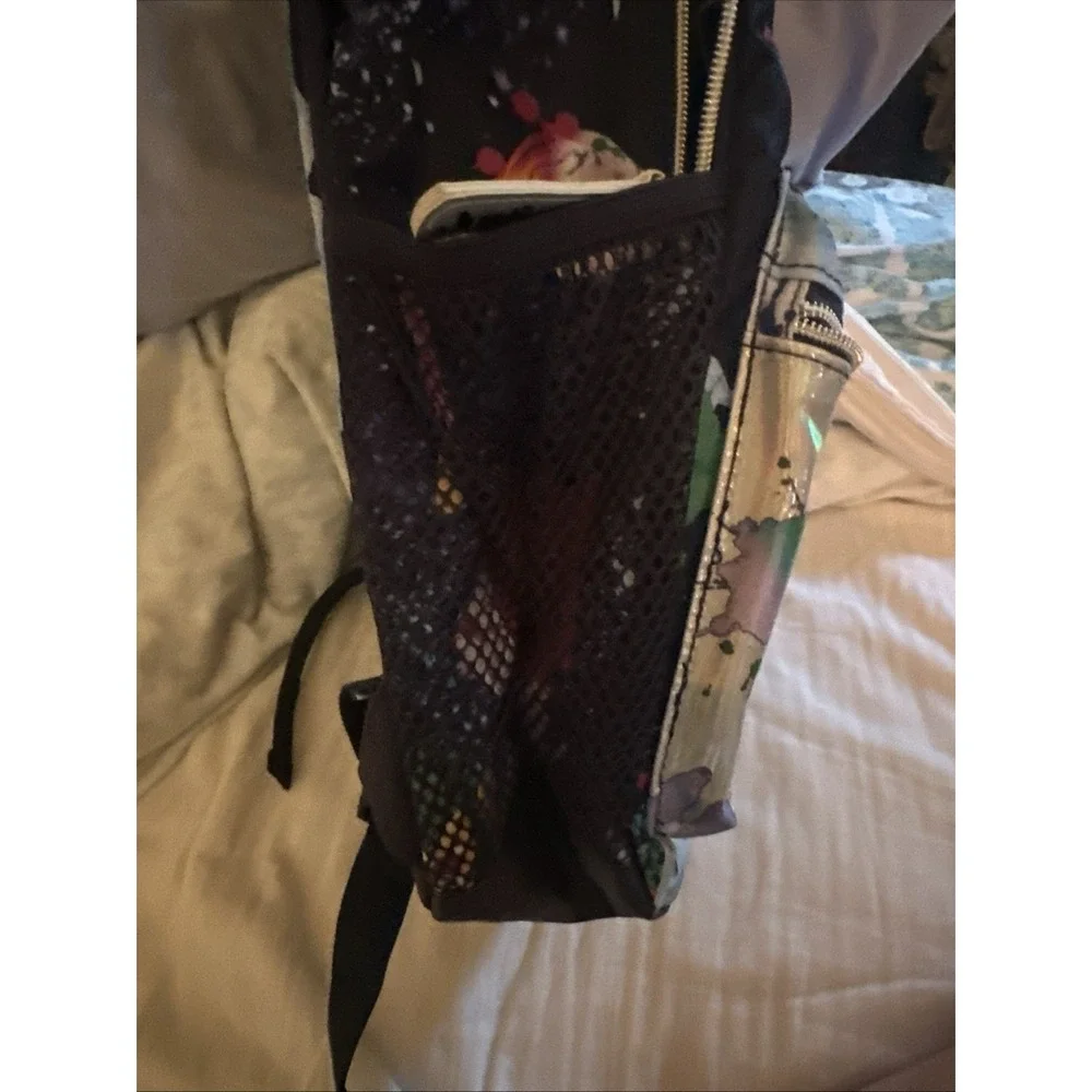 Justice 2004 Exclusive Backpack Paint Splatter  Iridescent Front Pocket 17